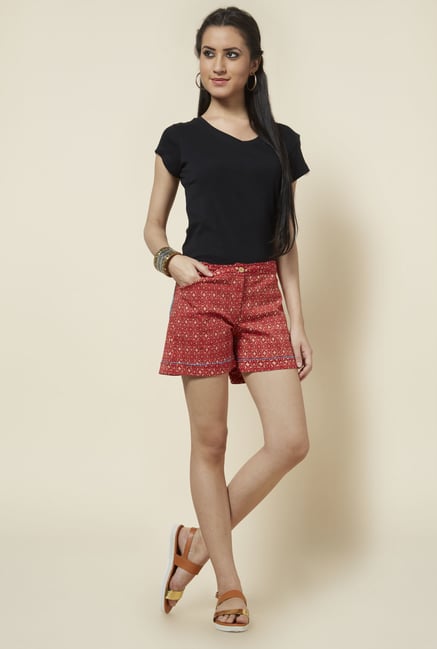 Zudio Red Printed Shorts Zudio Red Printed Shorts