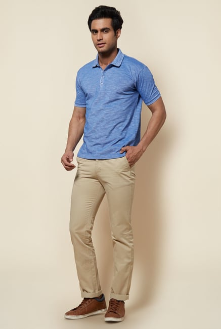 Zudio Indigo Solid Polo T Shirt Zudio Indigo Solid Polo T Shirt