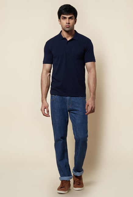 Zudio Navy Solid Polo T Shirt Zudio Navy Solid Polo T Shirt