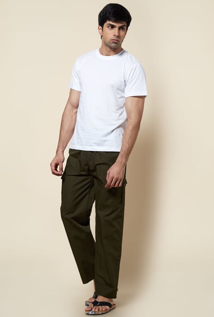 Zudio Olive Solid Pant Zudio Olive Solid Pant