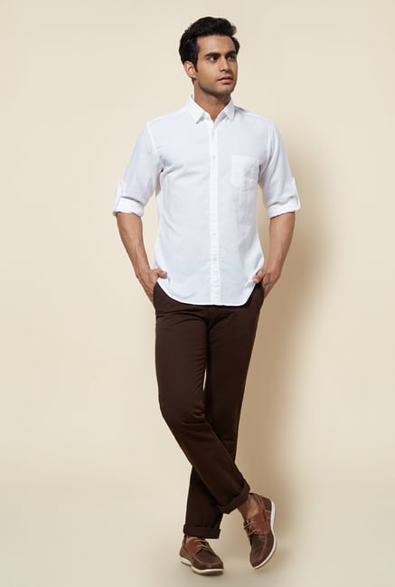 Zudio Brown Solid Trouser Zudio Brown Solid Trouser