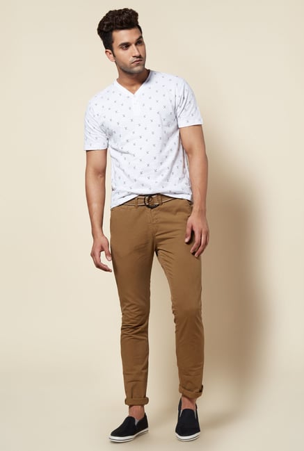 Zudio Brown Cotton Chinos Zudio Brown Cotton Chinos