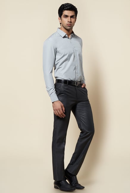 Zudio Grey Solid Shirt Zudio Grey Solid Shirt