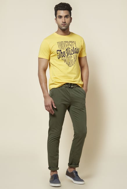 Zudio Yellow Victors Print T Shirt Zudio Yellow Victors Print T Shirt