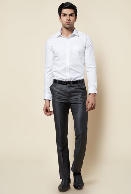 Zudio White Solid Slim Fit Shirt Zudio White Solid Slim Fit Shirt