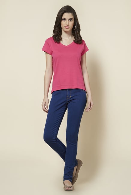 Zudio Pink Solid T Shirt Zudio Pink Solid T Shirt