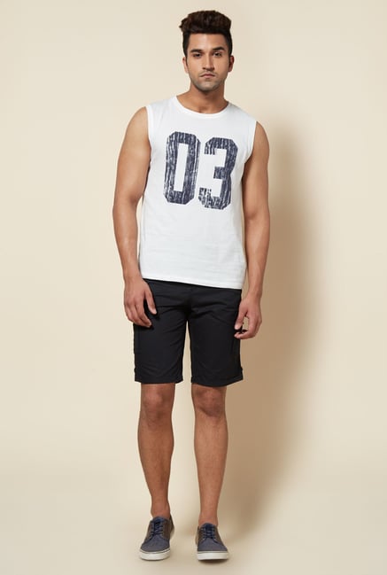 Zudio Black Solid Cargo Shorts Zudio Black Solid Cargo Shorts