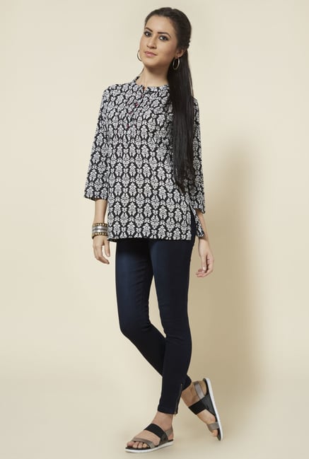 Zudio Black Printed Kurti Zudio Black Printed Kurti