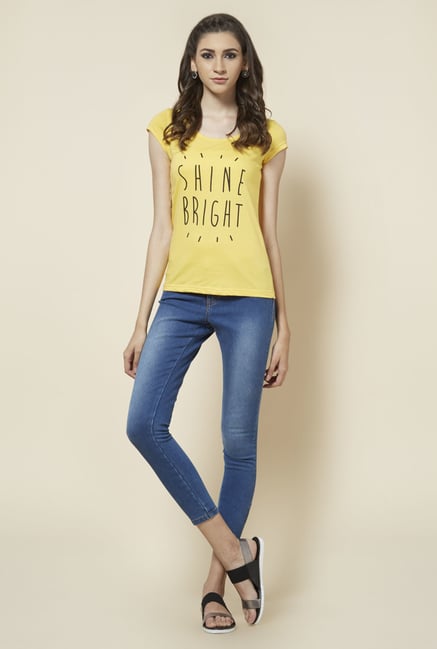 Zudio Yellow Printed T Shirt Zudio Yellow Printed T Shirt