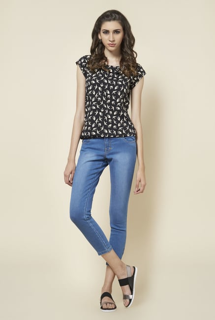 Zudio Black Bird Printed Top Zudio Black Bird Printed Top