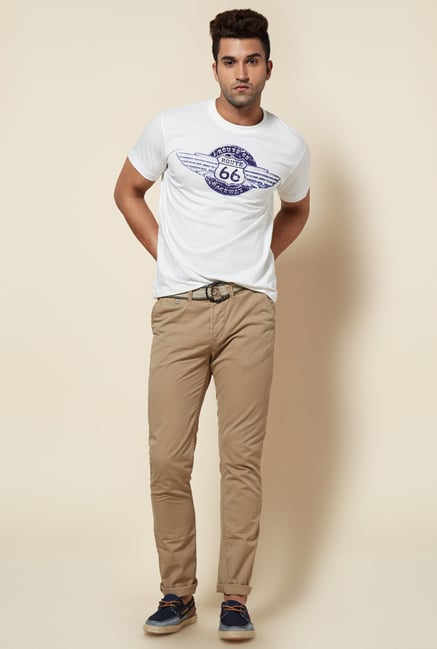 Zudio White Route 66 Wing Print T Shirt Zudio White Route 66 Wing Print T Shirt