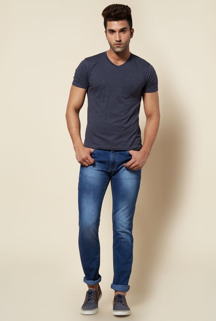 Zudio Navy Solid V Neck T Shirt Zudio Navy Solid V Neck T Shirt