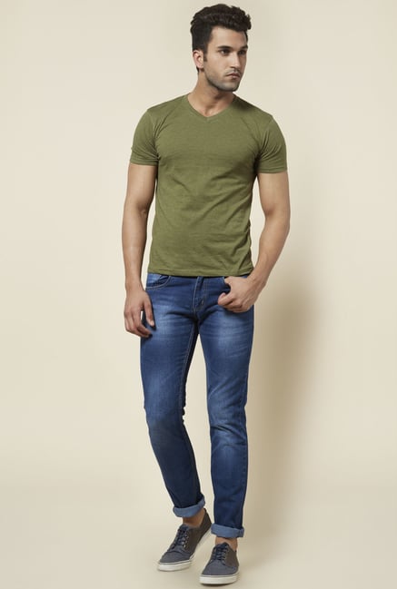 Zudio Olive Solid T Shirt Zudio Olive Solid T Shirt