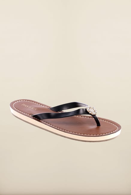 Pavers England Black Slippers Pavers England Black Slippers