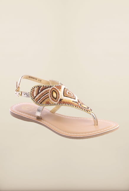Pavers England Beige Ethnic Sandals Pavers England Beige Ethnic Sandals