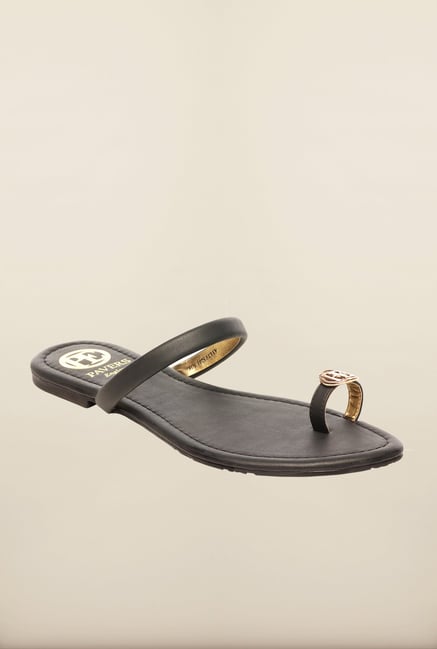 Pavers England Black Flat Sandals Pavers England Black Flat Sandals