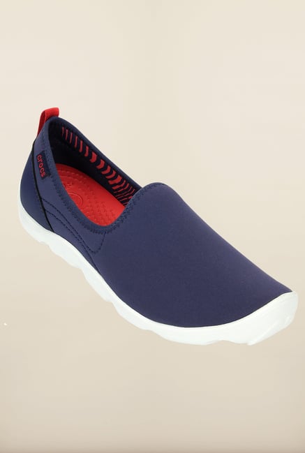 Crocs Duet Busy Day Nautical Navy & White Loafers Crocs Duet Busy Day Nautical Navy & White Loafers