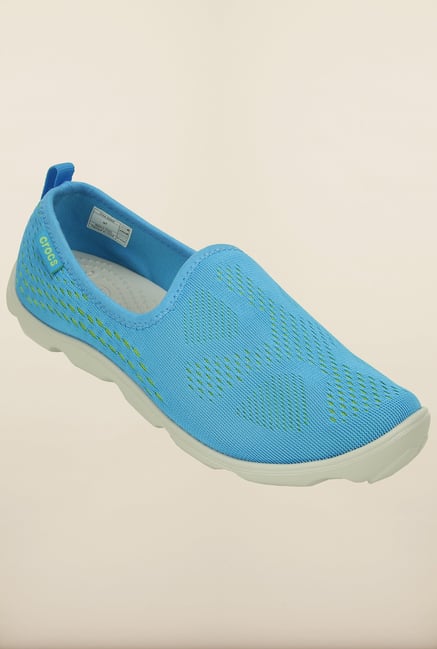 Crocs Duet Busy Day Bold Blue & Volt Green Loafers Crocs Duet Busy Day Bold Blue & Volt Green Loafers