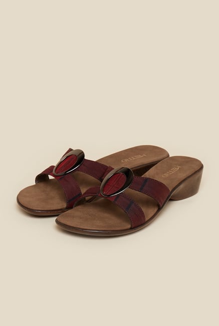 Metro Maroon Slip-On Sandals Metro Maroon Slip-On Sandals
