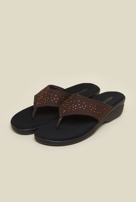 Metro Brown Slip-On Sandals Metro Brown Slip-On Sandals