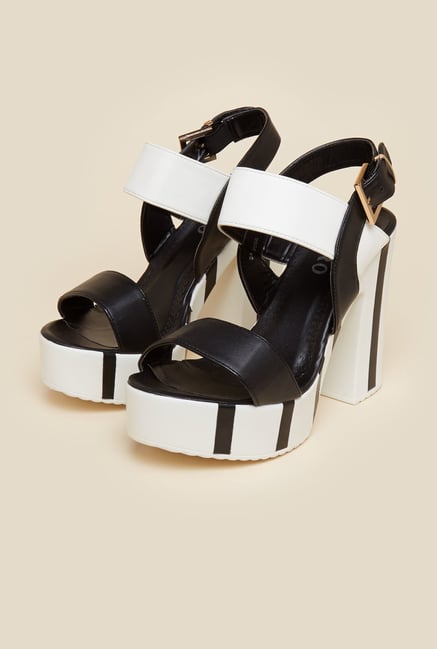 Metro White & Black Platform Sandals Metro White & Black Platform Sandals