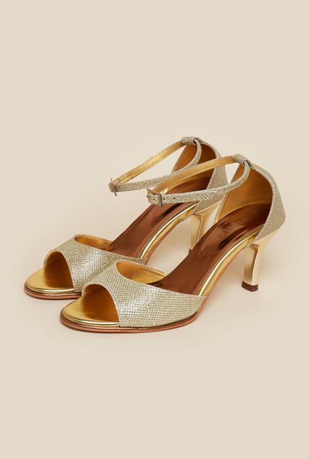 Metro Gold Ankle Strap Stilettos Metro Gold Ankle Strap Stilettos