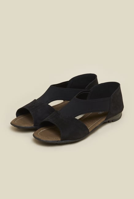 Metro Black Velvet Peep Toe Sandals Metro Black Velvet Peep Toe Sandals