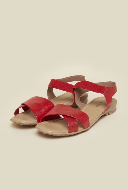 Metro Red Criss Cross Strap Sandals Metro Red Criss Cross Strap Sandals