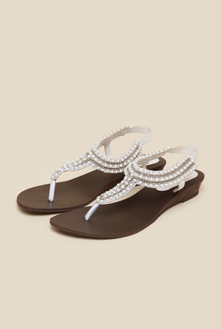 Metro White Bead Sandals Metro White Bead Sandals
