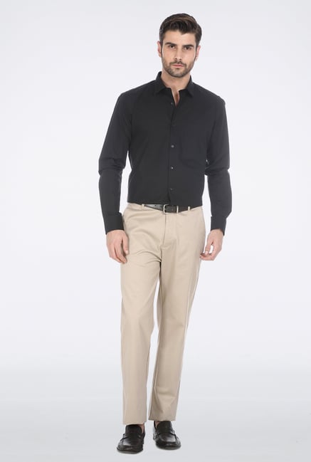 Basics Beige Poly Cotton Trouser Basics Beige Poly Cotton Trouser