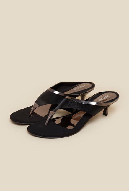 Metro Black Backless Slip-On Heels Metro Black Backless Slip-On Heels