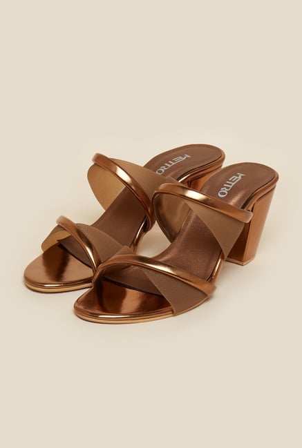 Metro Antique Gold Block Heel Sandals Metro Antique Gold Block Heel Sandals