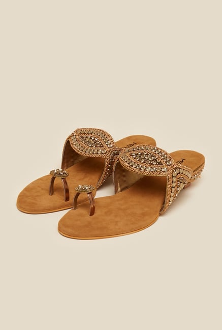 Metro Antique Gold Ethnic Sandals Metro Antique Gold Ethnic Sandals