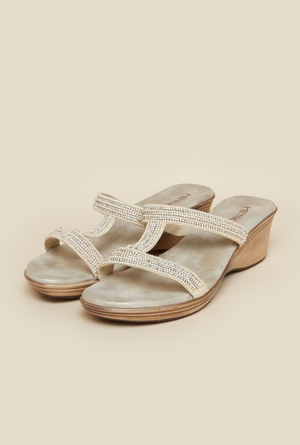 Metro Beige Beaded Wedges Metro Beige Beaded Wedges