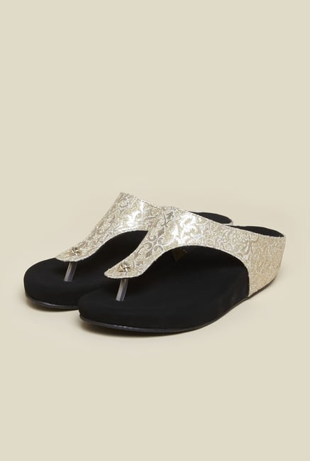 Metro Black & Gold Slip-On Sandals Metro Black & Gold Slip-On Sandals