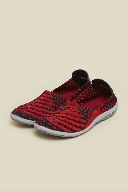 Metro Red & Black Slip-On Shoes Metro Red & Black Slip-On Shoes