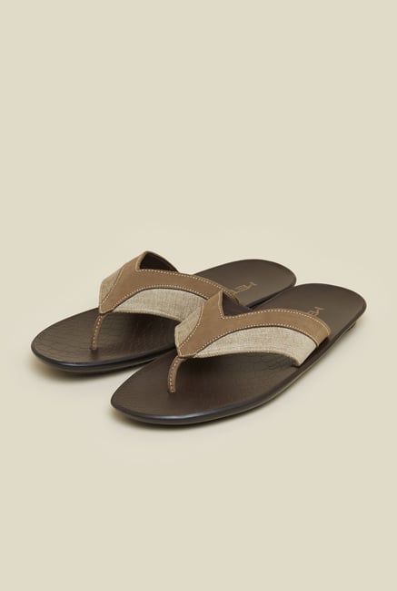 Metro Beige Denim Flip Flops Metro Beige Denim Flip Flops