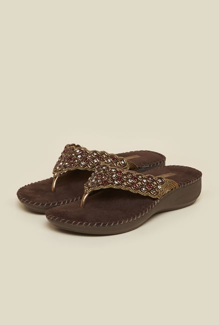 Metro Antique Gold Beadwork Sandals Metro Antique Gold Beadwork Sandals
