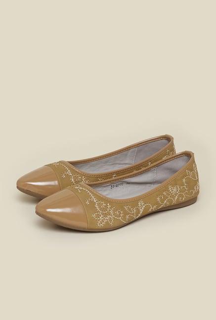 Metro Beige Ballerina Flat Shoes Metro Beige Ballerina Flat Shoes