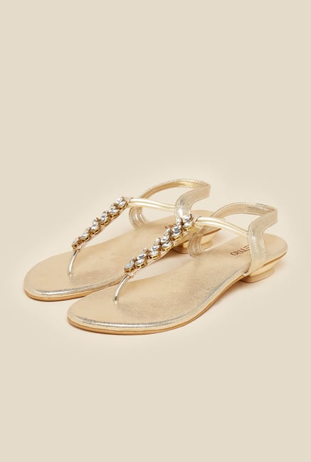Metro Embellished Gold Back Strap Sandals Metro Embellished Gold Back Strap Sandals