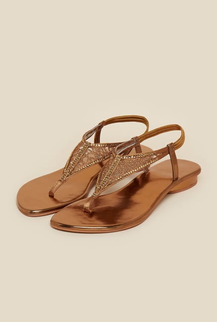 Metro Antique Gold Back Strap Sandals Metro Antique Gold Back Strap Sandals