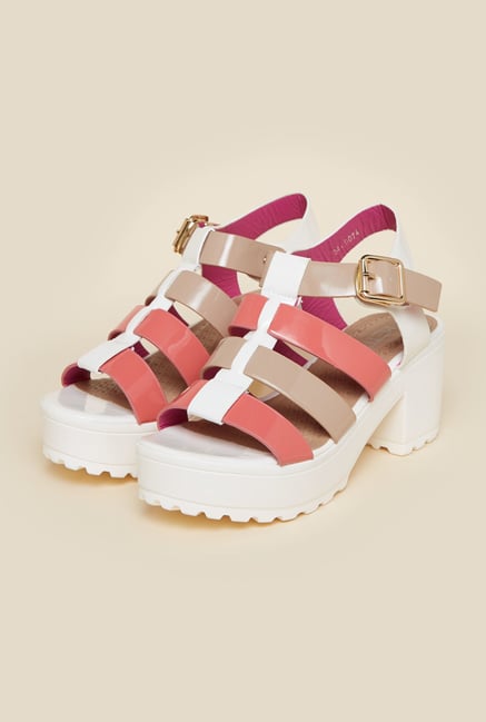Metro Pink & White Platform Heels Metro Pink & White Platform Heels