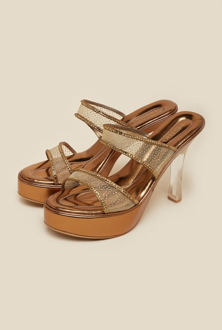 Metro Gold Glass Stiletto Heels Metro Gold Glass Stiletto Heels
