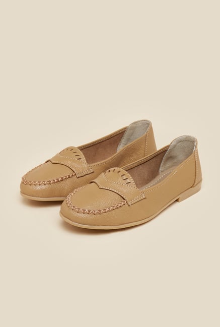 Metro Beige Flat Slip-On Shoes Metro Beige Flat Slip-On Shoes