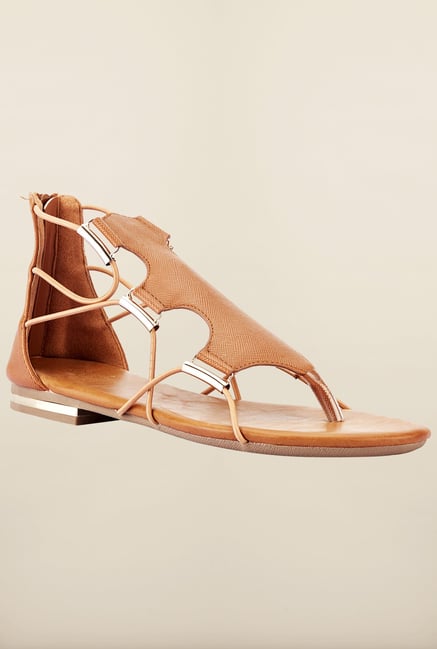 Tresmode Reflat Tan Flat Sandals Tresmode Reflat Tan Flat Sandals