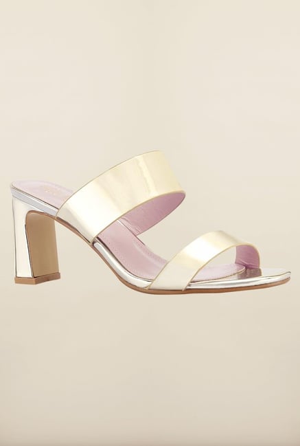 Tresmode Beshine Gold Slide Sandals Tresmode Beshine Gold Slide Sandals