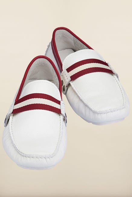 Tresmode Jiestrip White & Red Loafers Tresmode Jiestrip White & Red Loafers