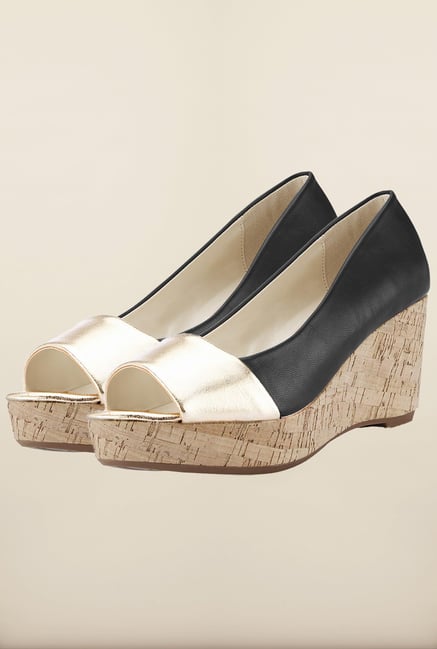 Tresmode Chsteeledge Black & Gold Wedges Tresmode Chsteeledge Black & Gold Wedges