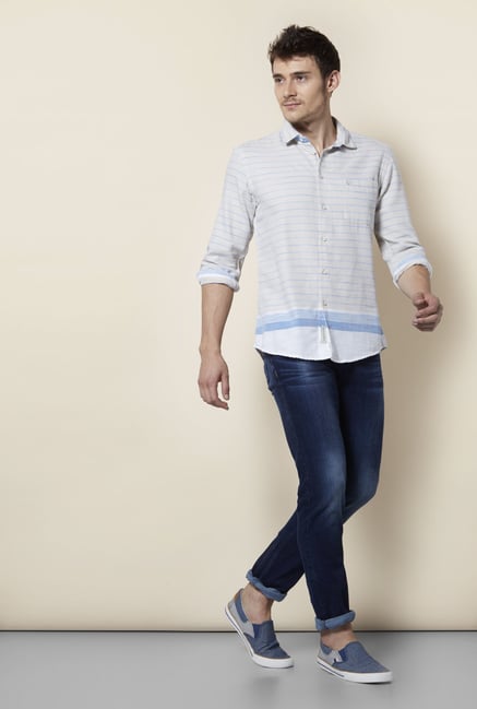 Integriti Indigo Solid Heavily Washed Jeans Integriti Indigo Solid Heavily Washed Jeans