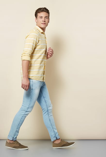 Integriti Blue Cotton Heavily Washed Jeans Integriti Blue Cotton Heavily Washed Jeans